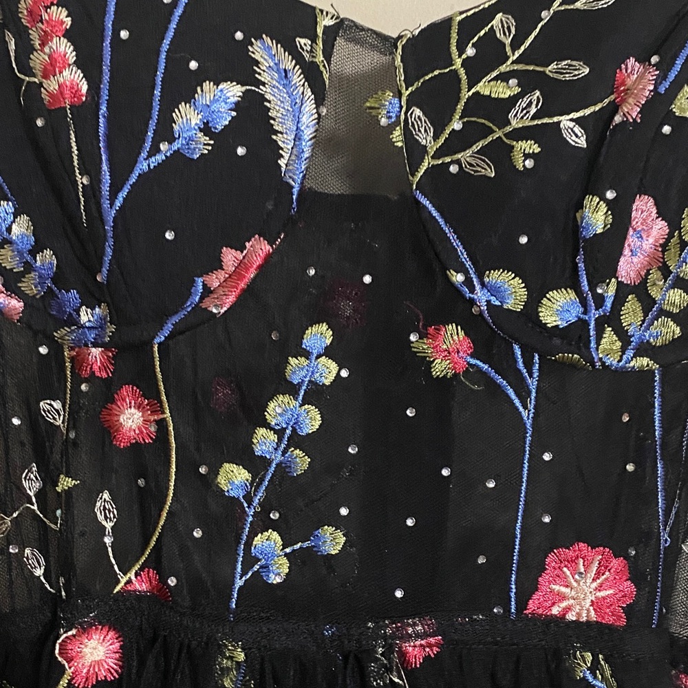 City Studio Black Floral Prom Dress - Picture 4 of 12